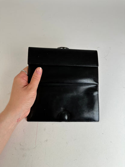 Vintage Dior Leather Flap Long Wallet Black