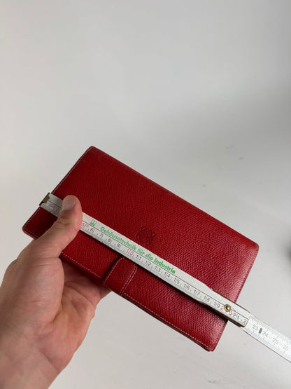 Vintage Loewe Madrid Leather Card Holder / wallet red