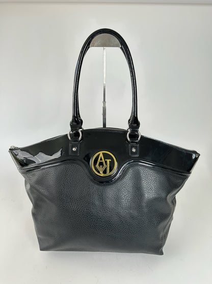 Vintage Armani Leather Duffel bag black