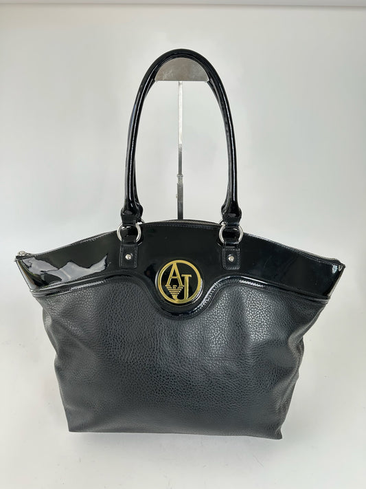 Vintage Armani Leather Duffel bag black