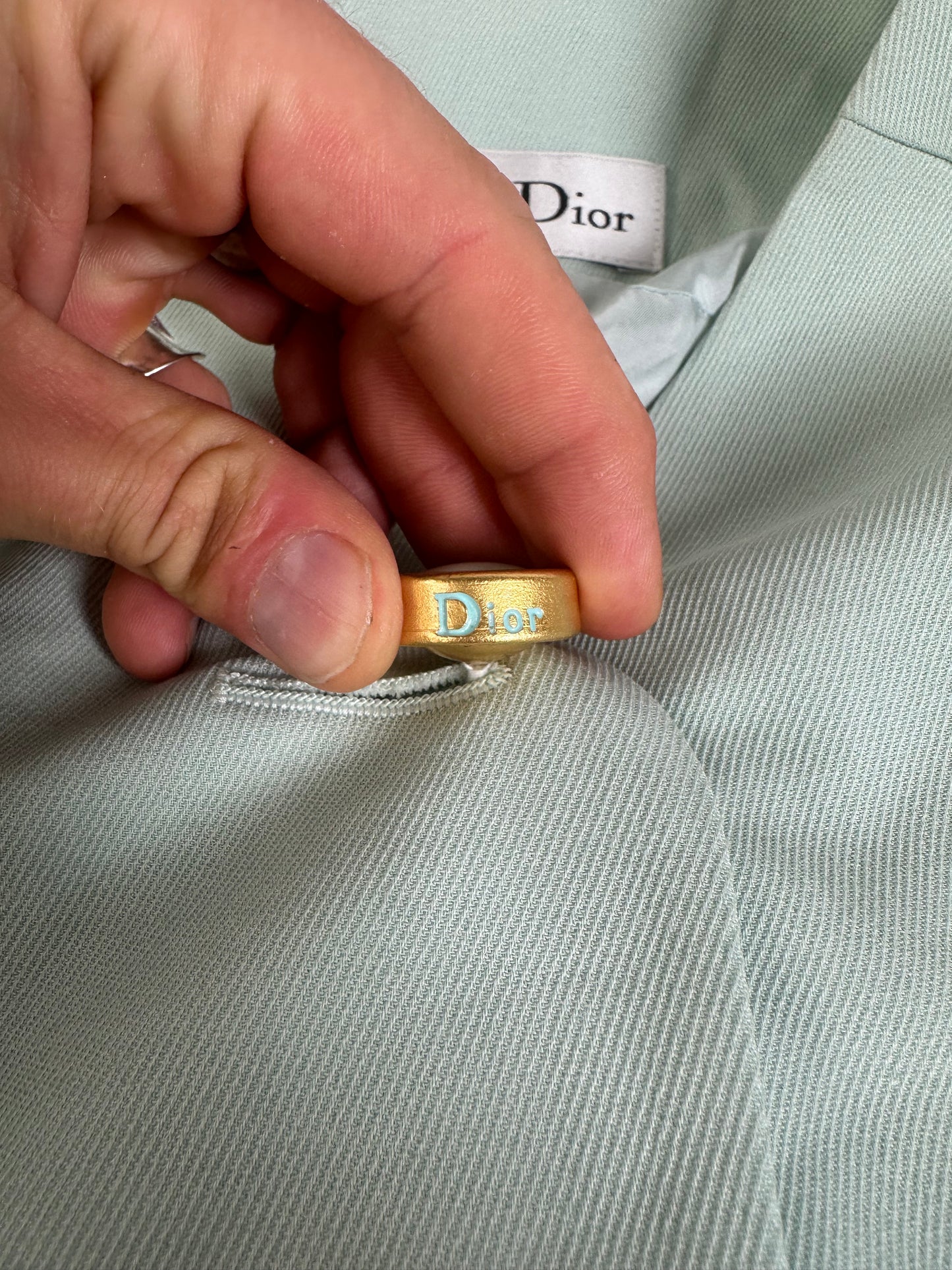 Vintage Dior Cotton Blend Blazer Mint Green XXL