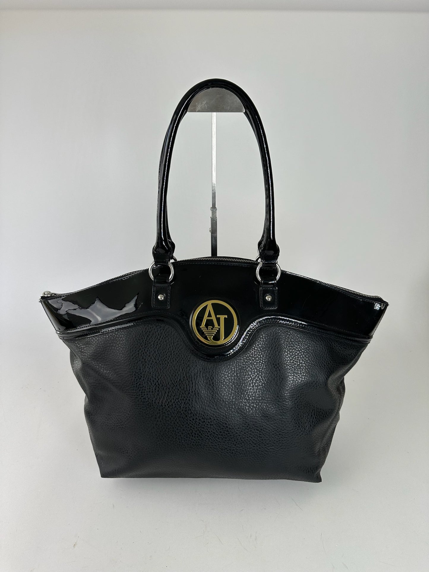 Vintage Armani Leather Duffel bag black