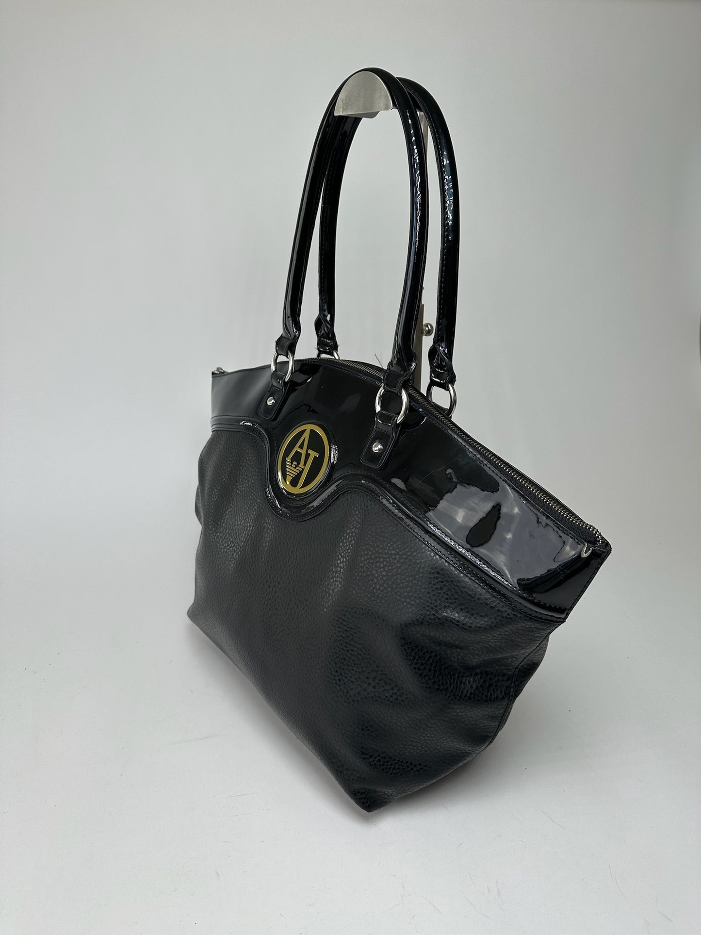 Vintage Armani Leather Duffel bag black