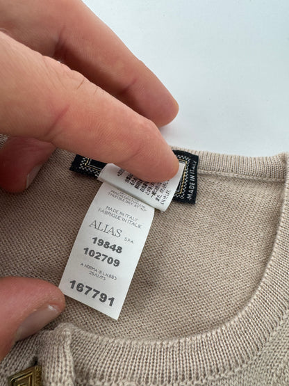 Vintage Gianni Versace Wool Cardigan Beige M