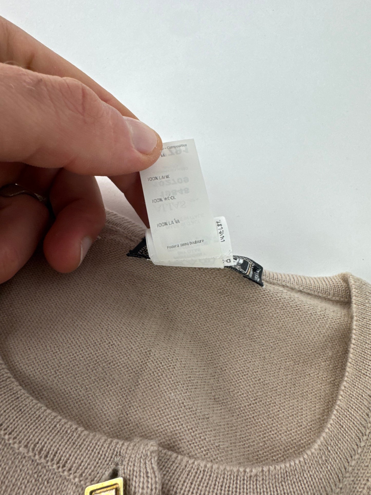 Vintage Gianni Versace Wool Cardigan Beige M