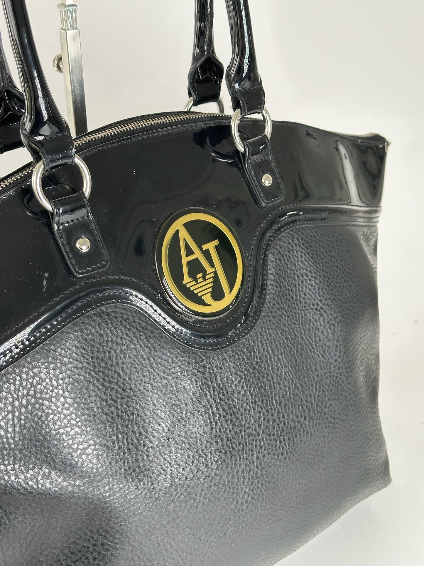 Vintage Armani Leather Duffel bag black