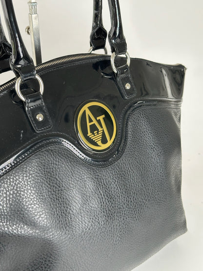 Vintage Armani Leather Duffel bag black