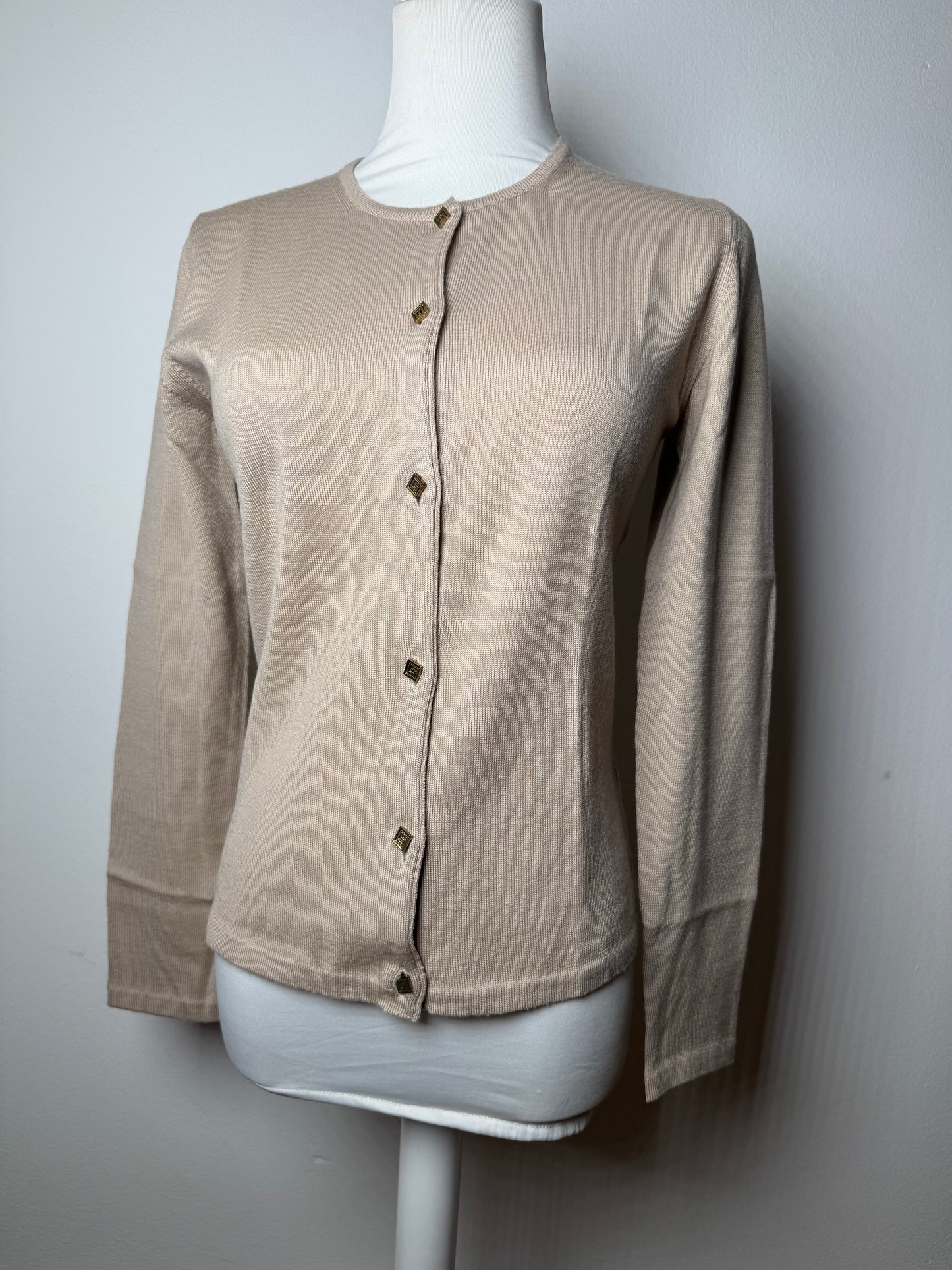 Vintage Gianni Versace Wool Cardigan Beige M