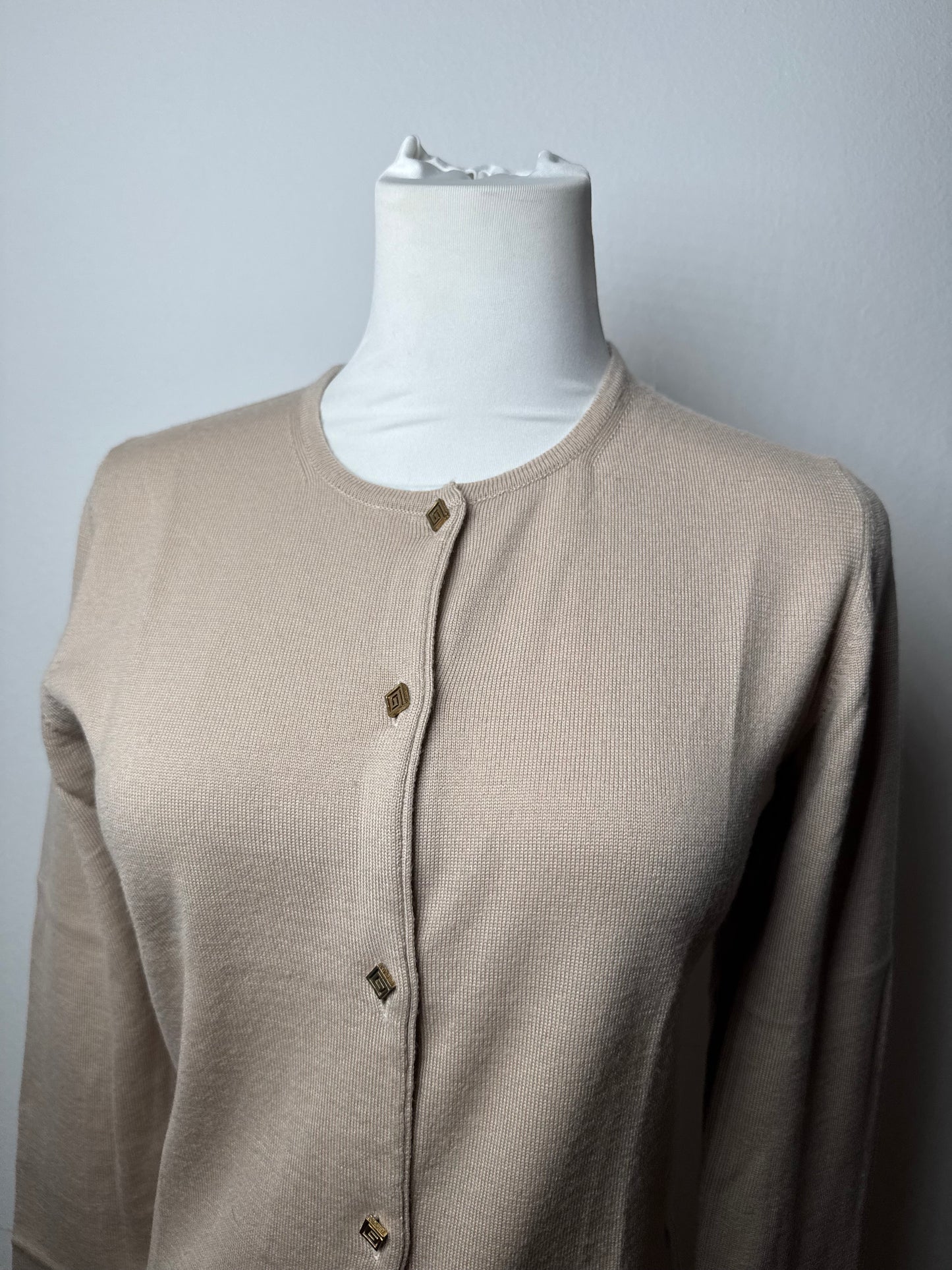 Vintage Gianni Versace Wool Cardigan Beige M