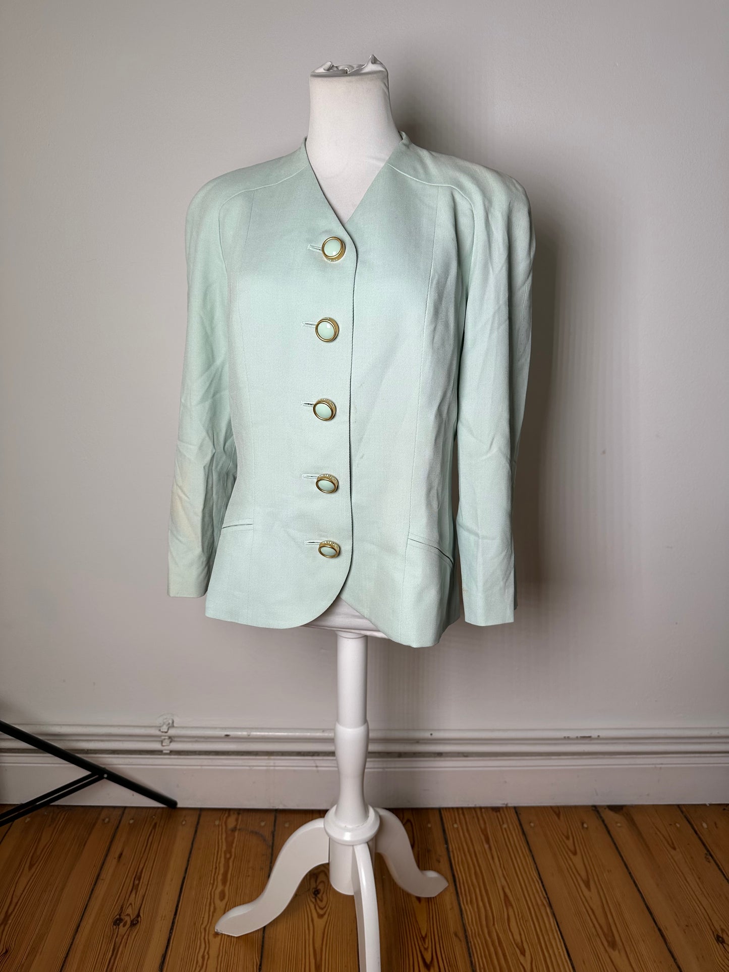 Vintage Dior Cotton Blend Blazer Mint Green XXL