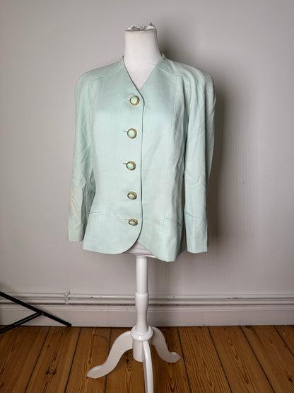 Vintage Dior Cotton Blend Blazer Mint Green XXL
