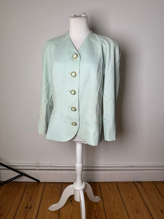 Vintage Dior Cotton Blend Blazer Mint Green XXL