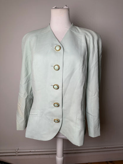 Vintage Dior Cotton Blend Blazer Mint Green XXL