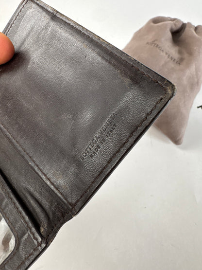 Vintage Bottega Veneta Intrecciato Leather Card Holder Brown