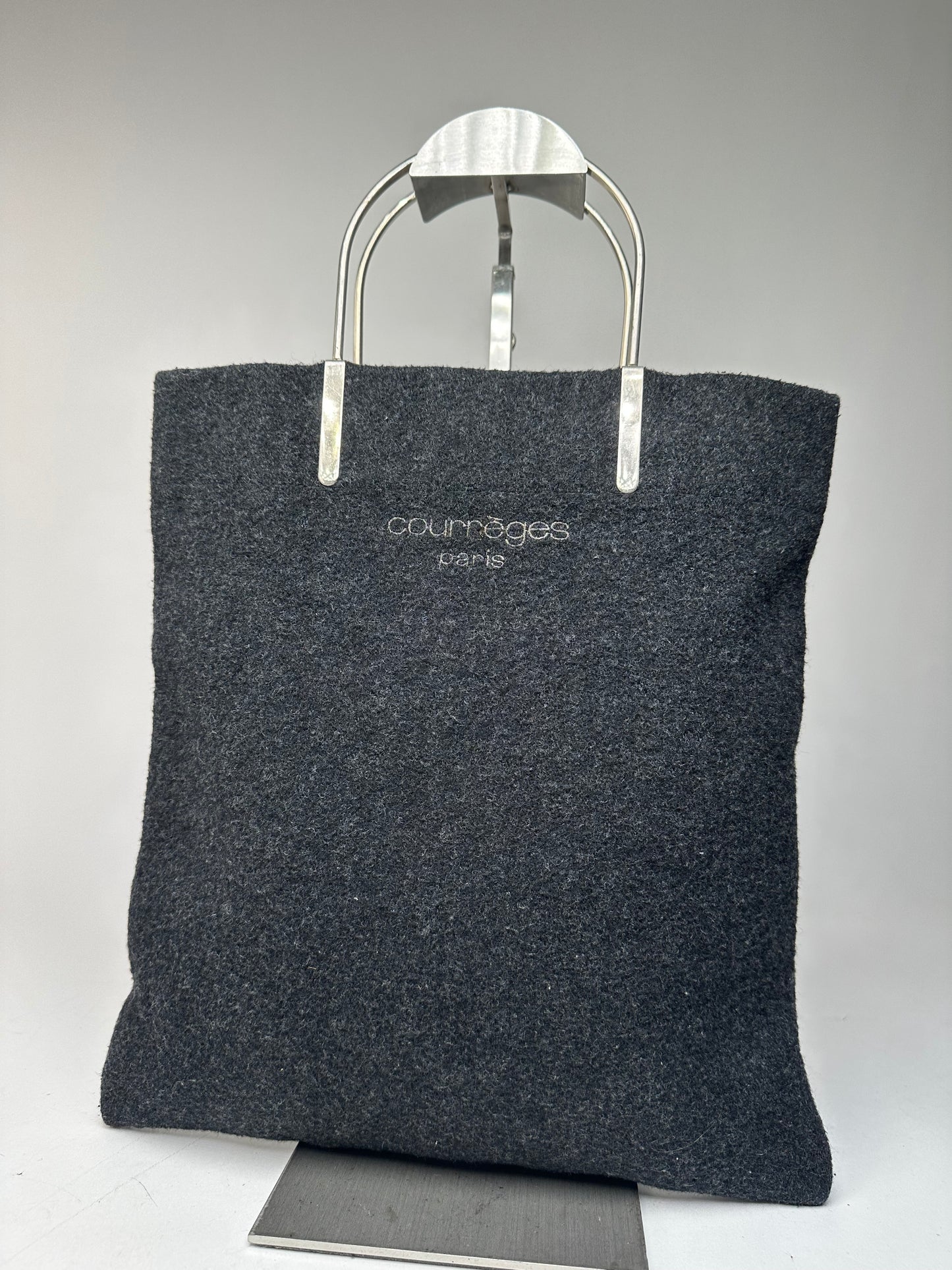 Vintage Courreges Wool Handbag Black