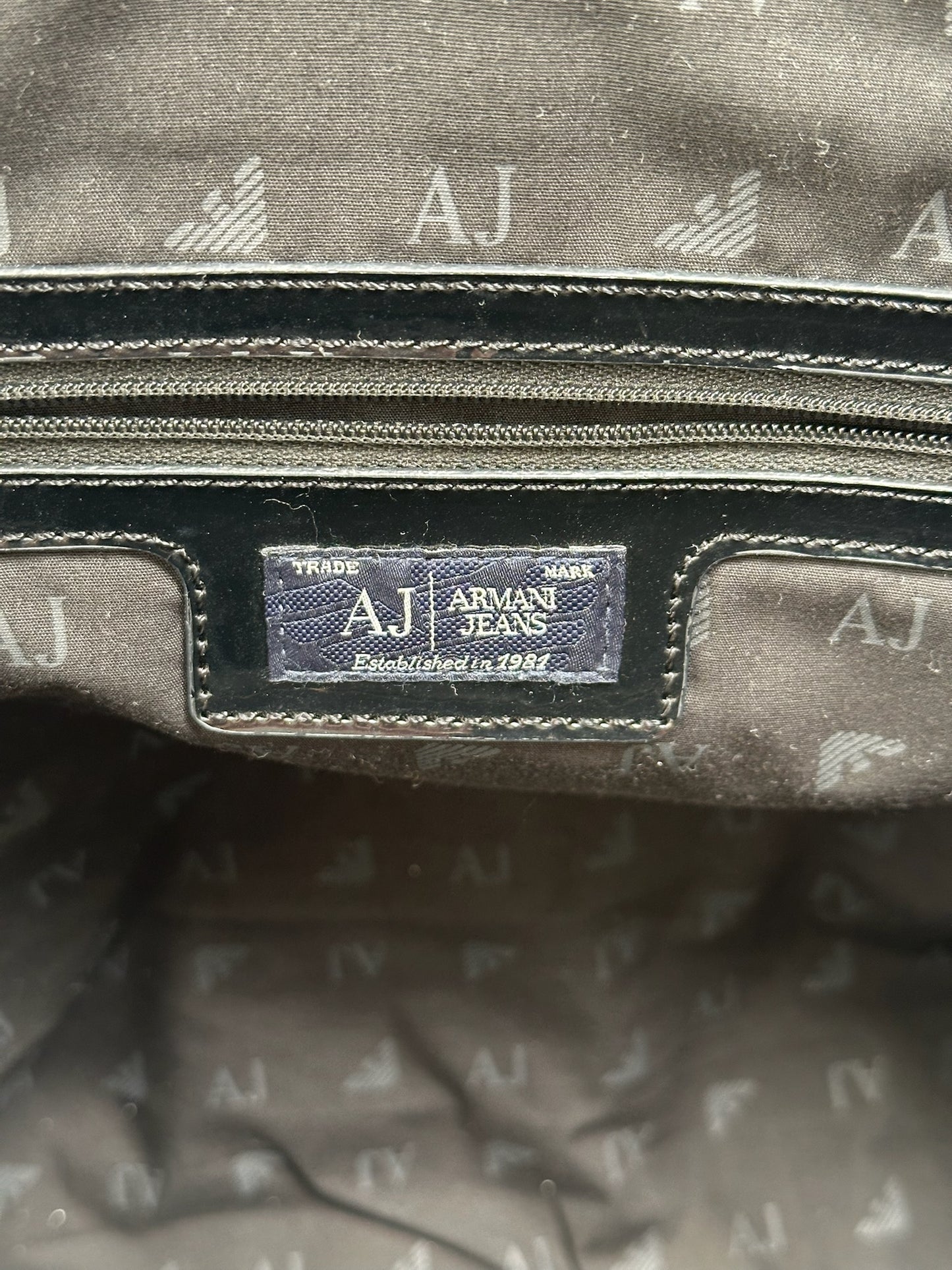 Vintage Armani Leather Duffel bag black