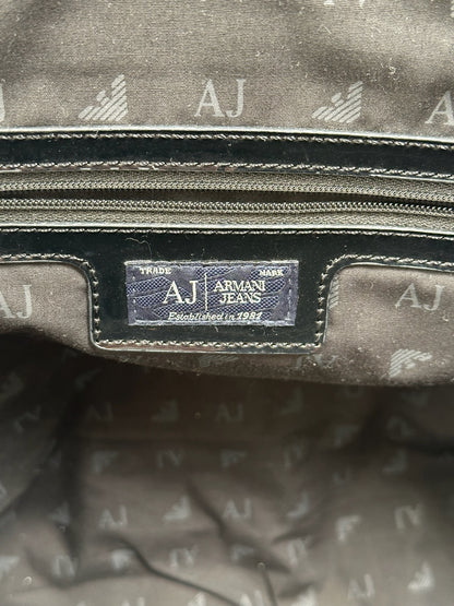 Vintage Armani Leather Duffel bag black