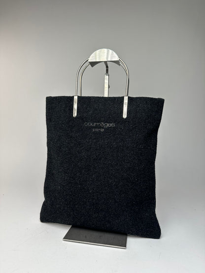 Vintage Courreges Wool Handbag Black