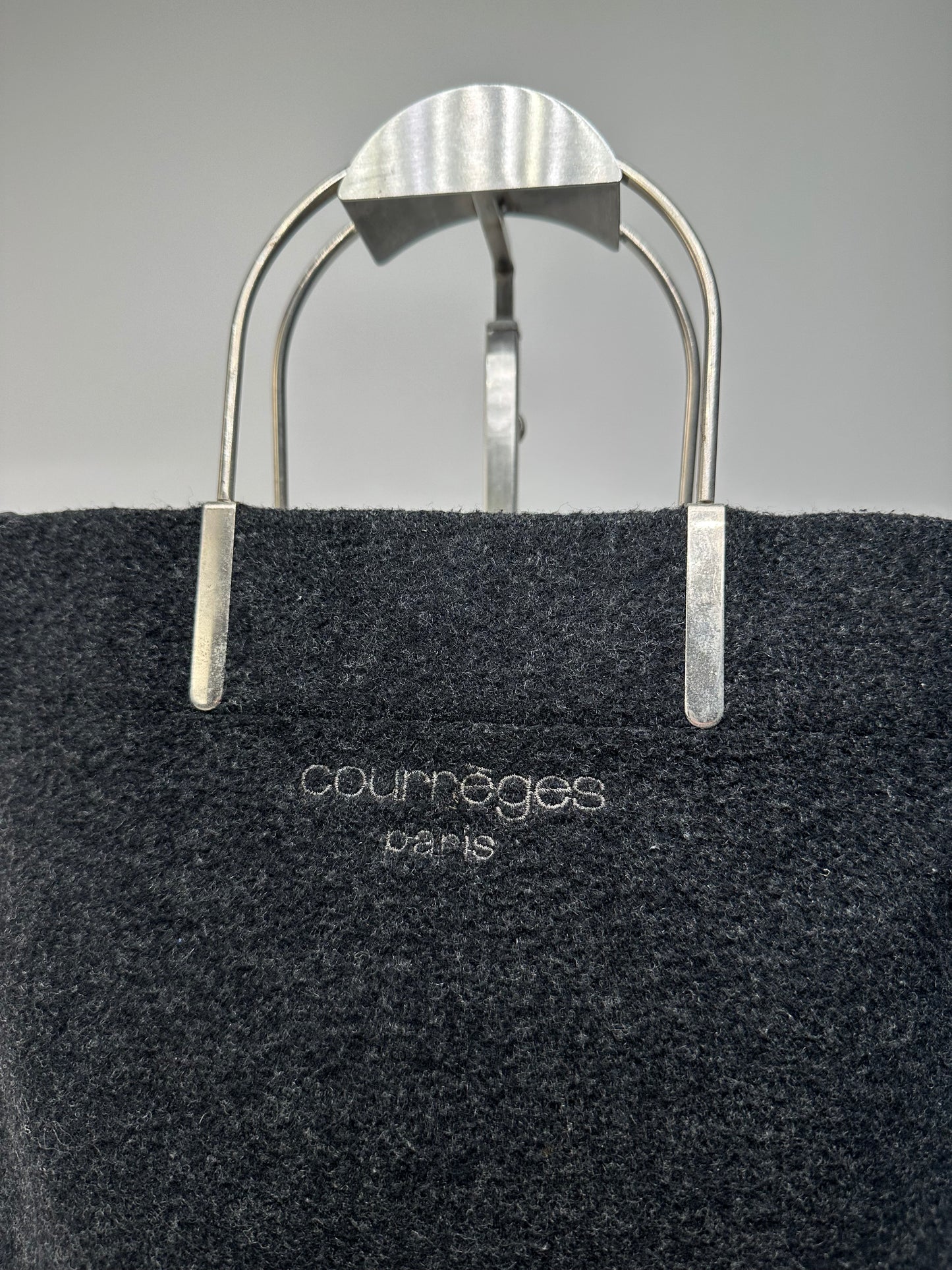 Vintage Courreges Wool Handbag Black