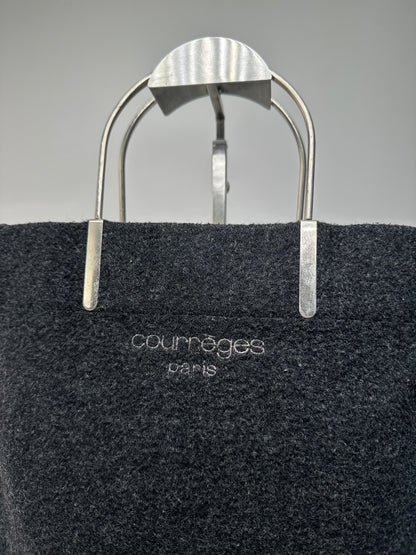 Vintage Courreges Wool Handbag Black