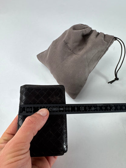 Vintage Bottega Veneta Intrecciato Leather Card Holder Brown