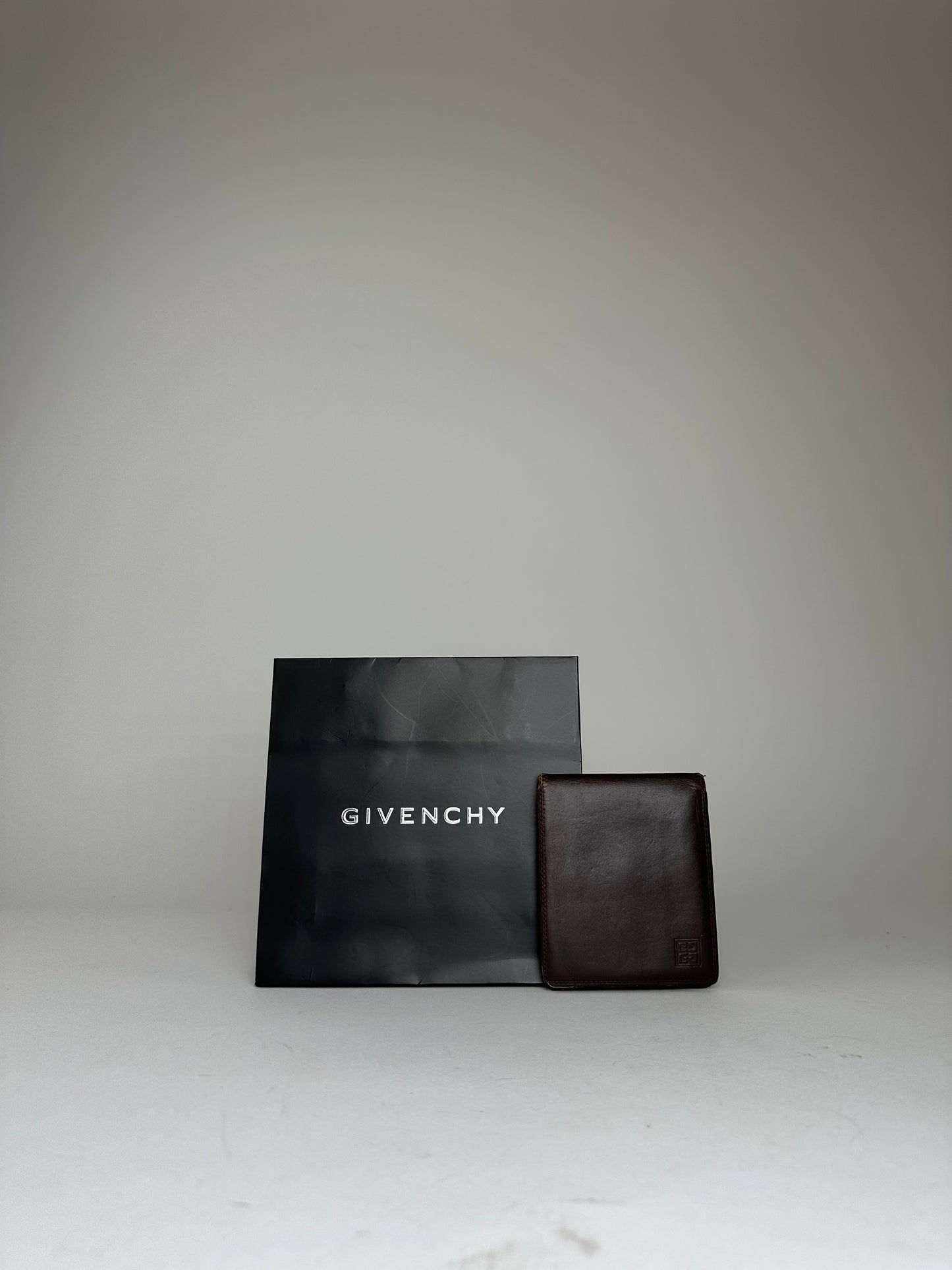Vintage Givenchy Bifold Leather Bifold Wallet Dark Brown