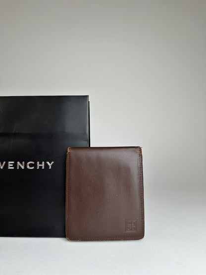 Vintage Givenchy Bifold Leather Bifold Wallet Dark Brown