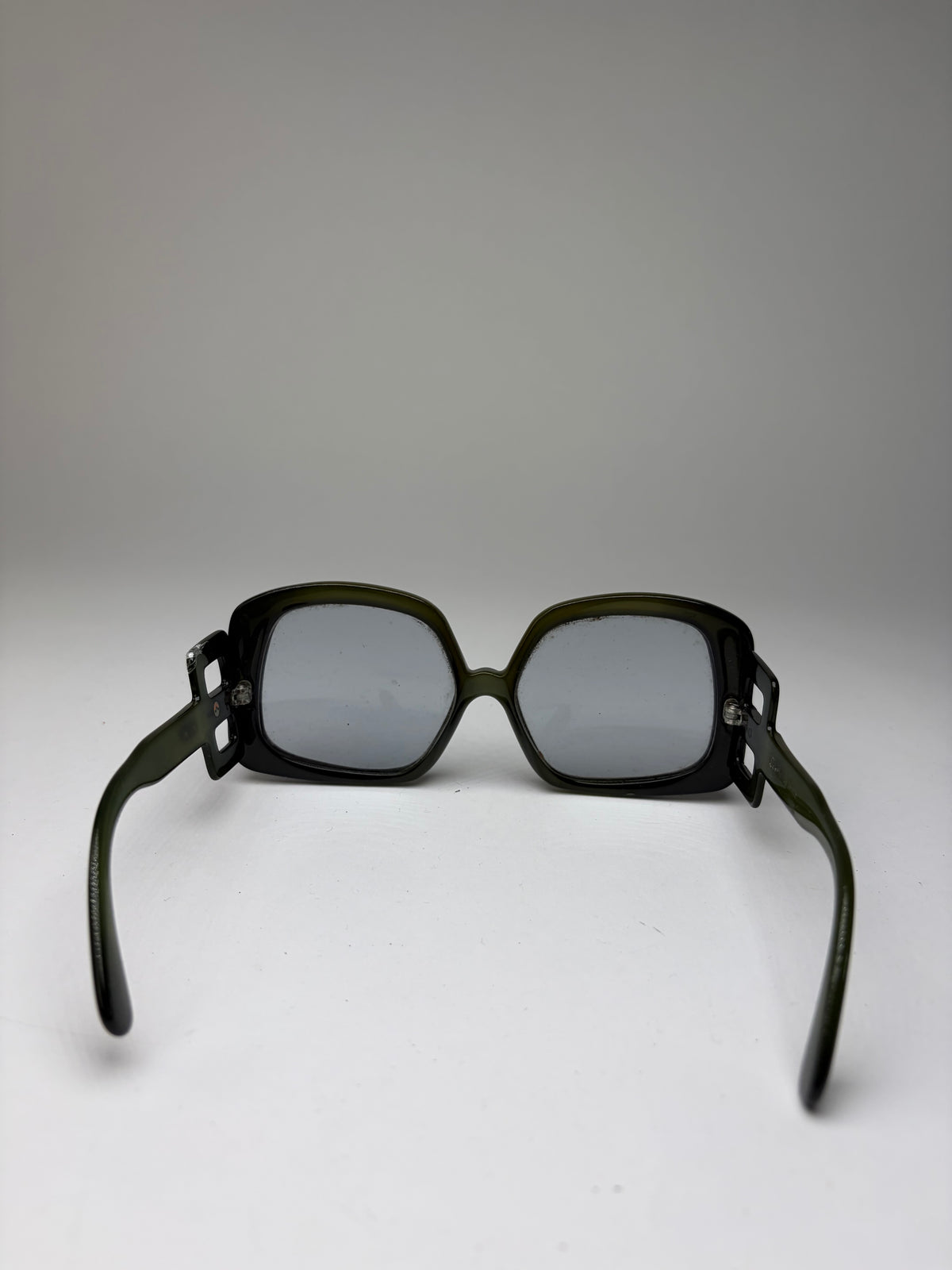 Vintage Dior Geometric Sunglasses Late 1990s Olive Black