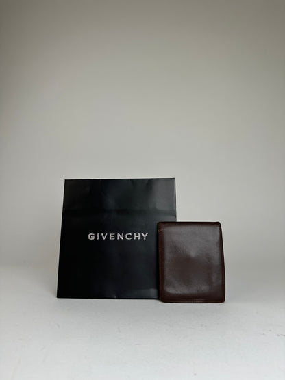 Vintage Givenchy Bifold Leather Bifold Wallet Dark Brown