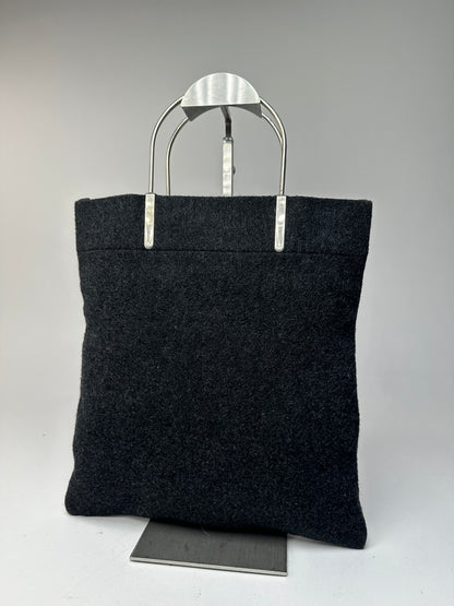 Vintage Courreges Wool Handbag Black
