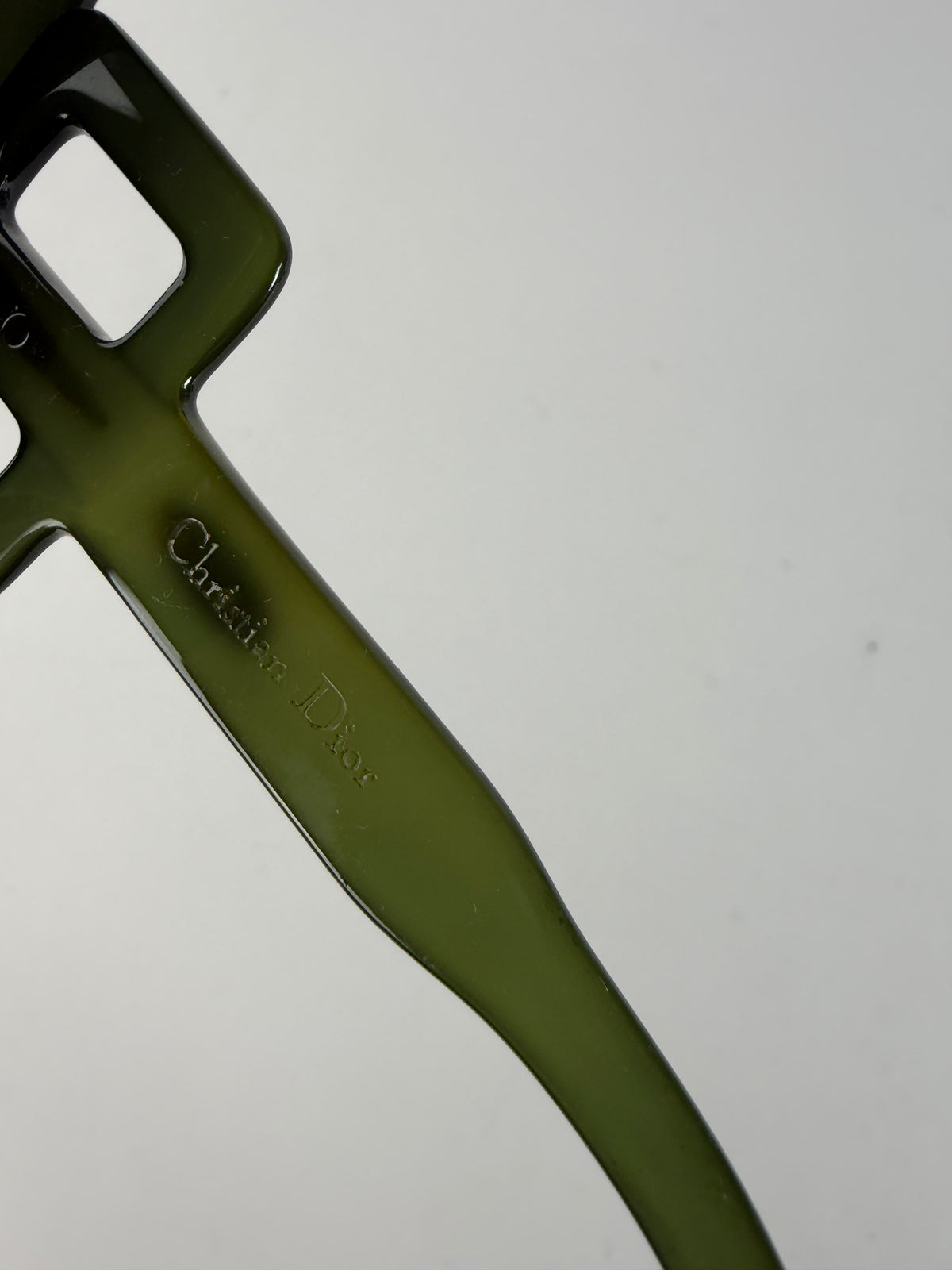 Vintage Dior Geometric Sunglasses Late 1990s Olive Black