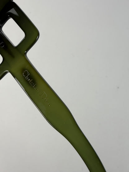 Vintage Dior Geometric Sunglasses Late 1990s Olive Black