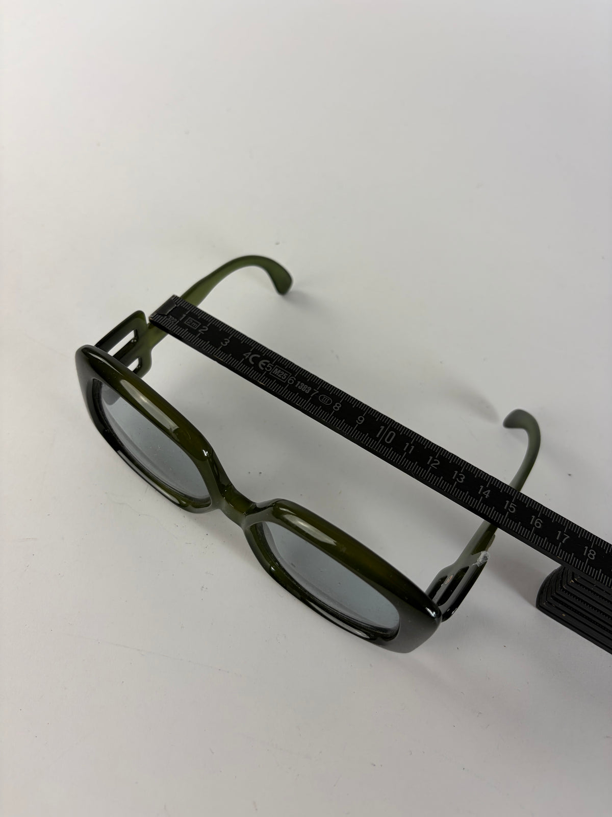 Vintage Dior Geometric Sunglasses Late 1990s Olive Black