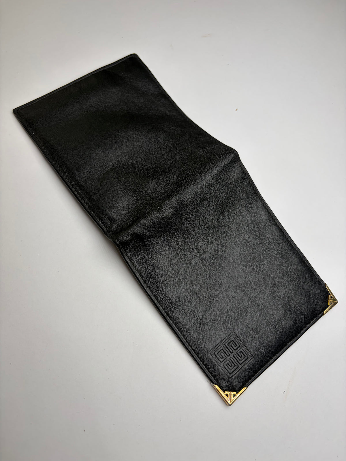 Vintage Givenchy 4G Logo Bifold Wallet c. Late 1970s Black Gold