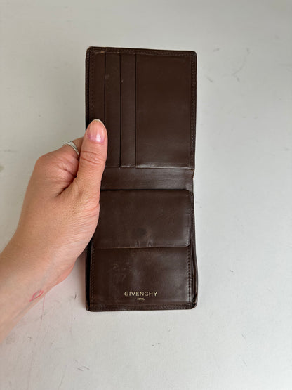 Vintage Givenchy Bifold Leather Bifold Wallet Dark Brown
