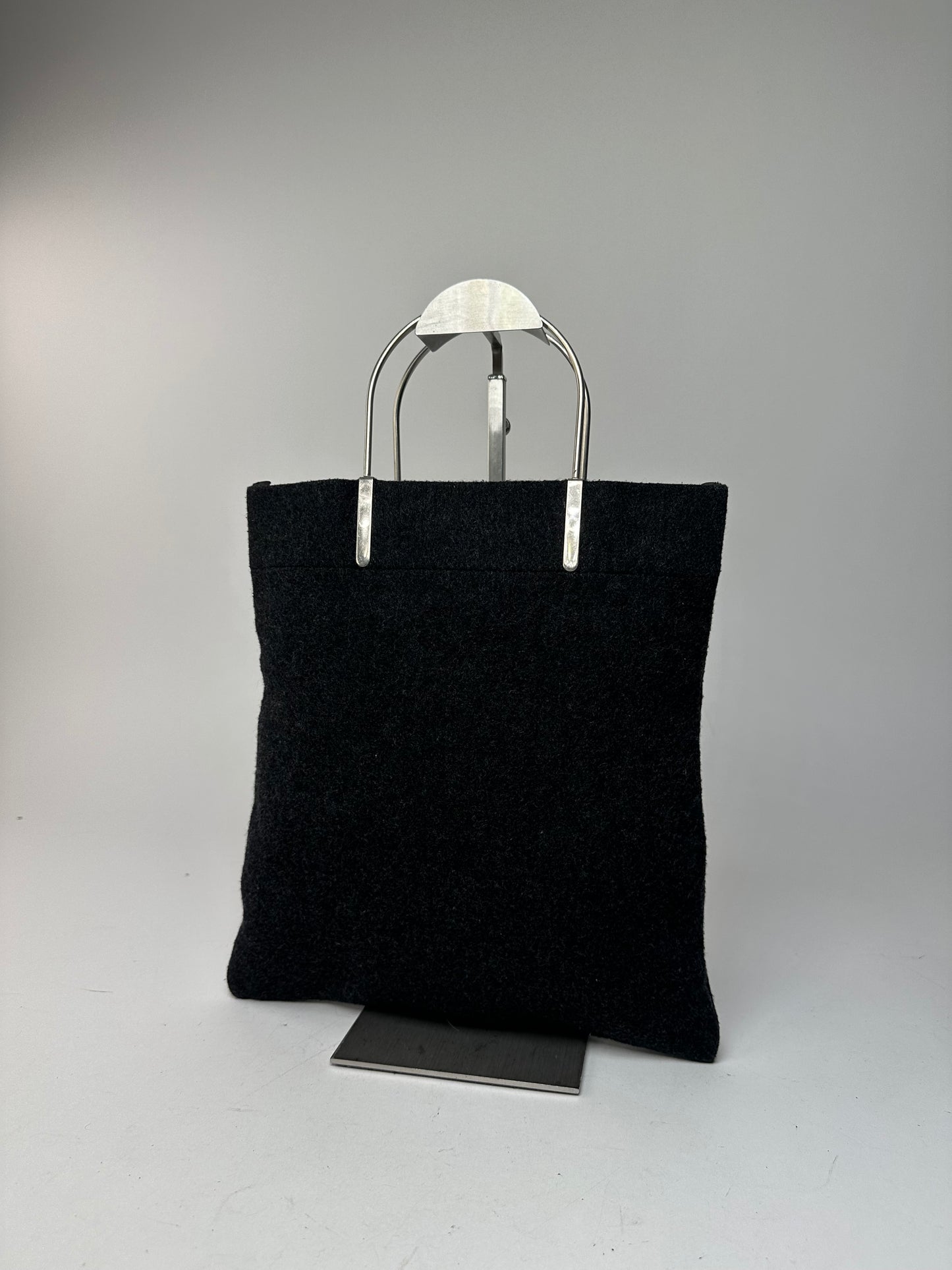 Vintage Courreges Wool Handbag Black