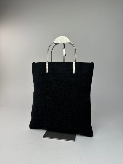 Vintage Courreges Wool Handbag Black