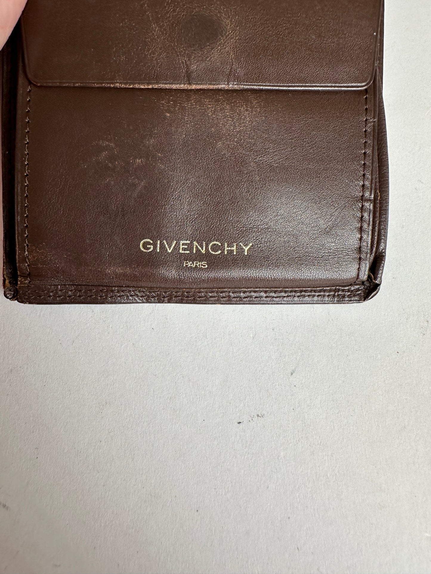 Vintage Givenchy Bifold Leather Bifold Wallet Dark Brown