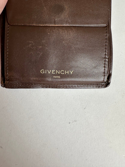 Vintage Givenchy Bifold Leather Bifold Wallet Dark Brown