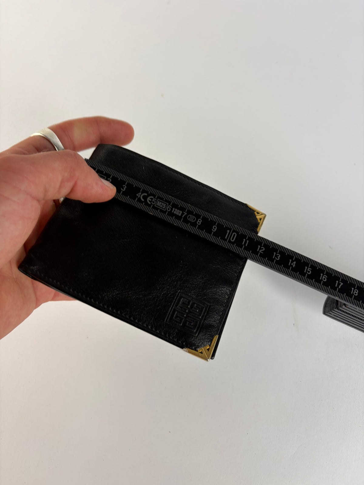 Vintage Givenchy 4G Logo Bifold Wallet c. Late 1970s Black Gold