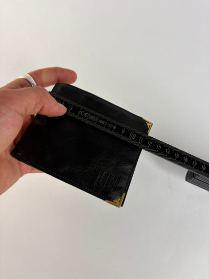 Vintage Givenchy 4G Logo Bifold Wallet c. Late 1970s Black Gold