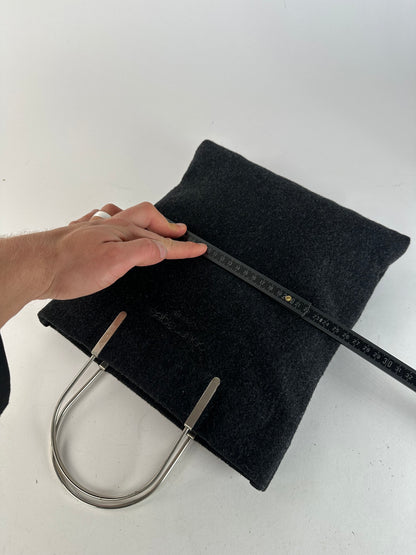 Vintage Courreges Wool Handbag Black