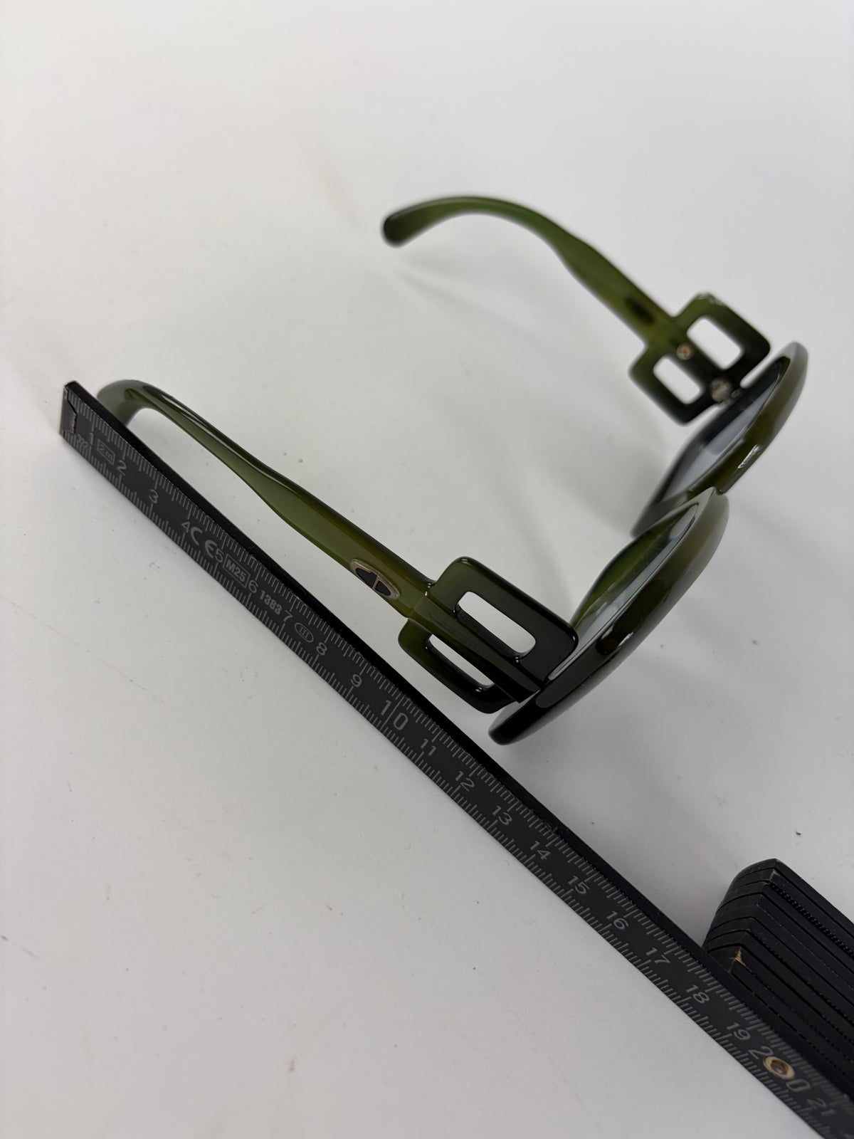 Vintage Dior Geometric Sunglasses Late 1990s Olive Black