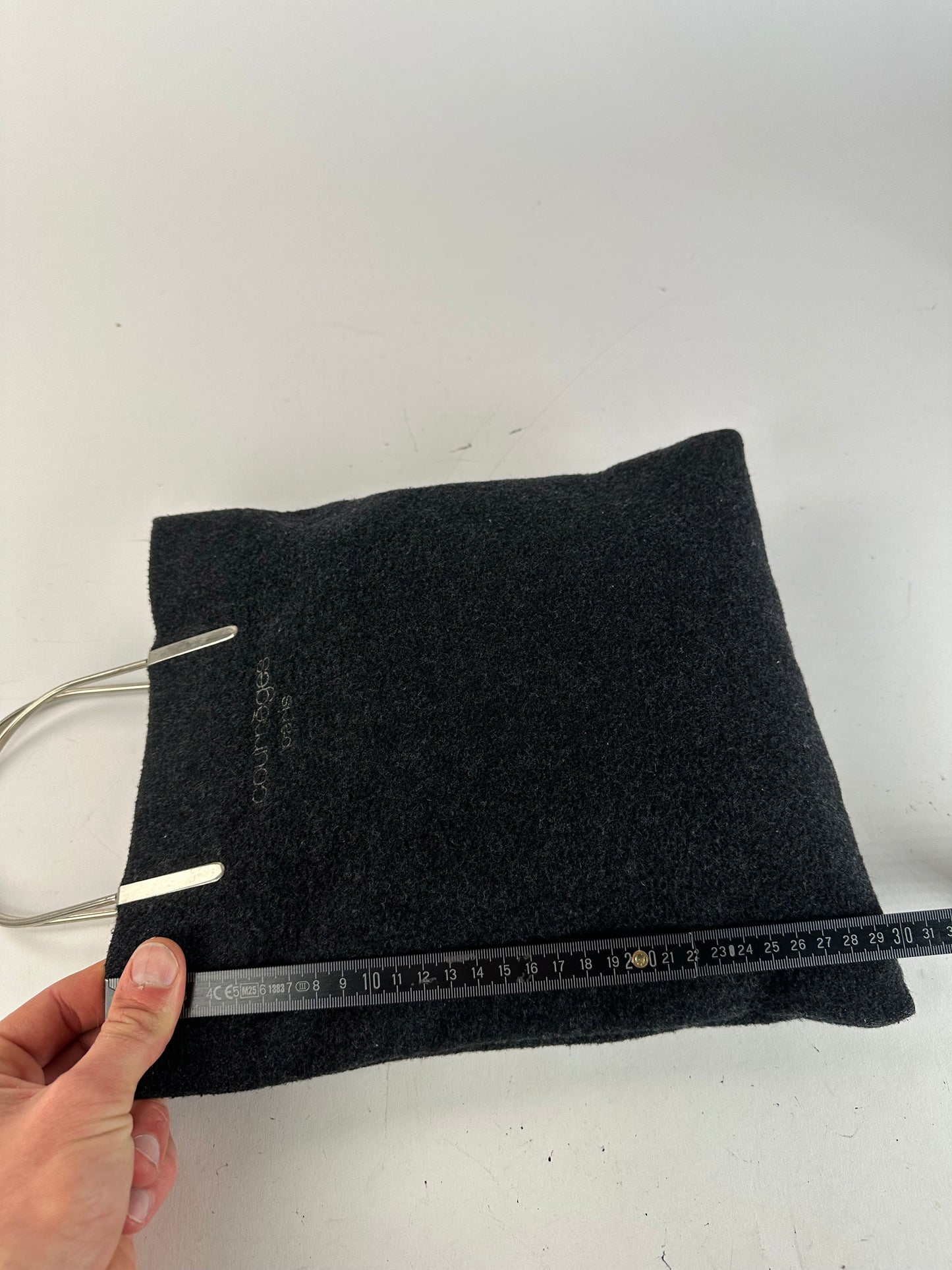Vintage Courreges Wool Handbag Black