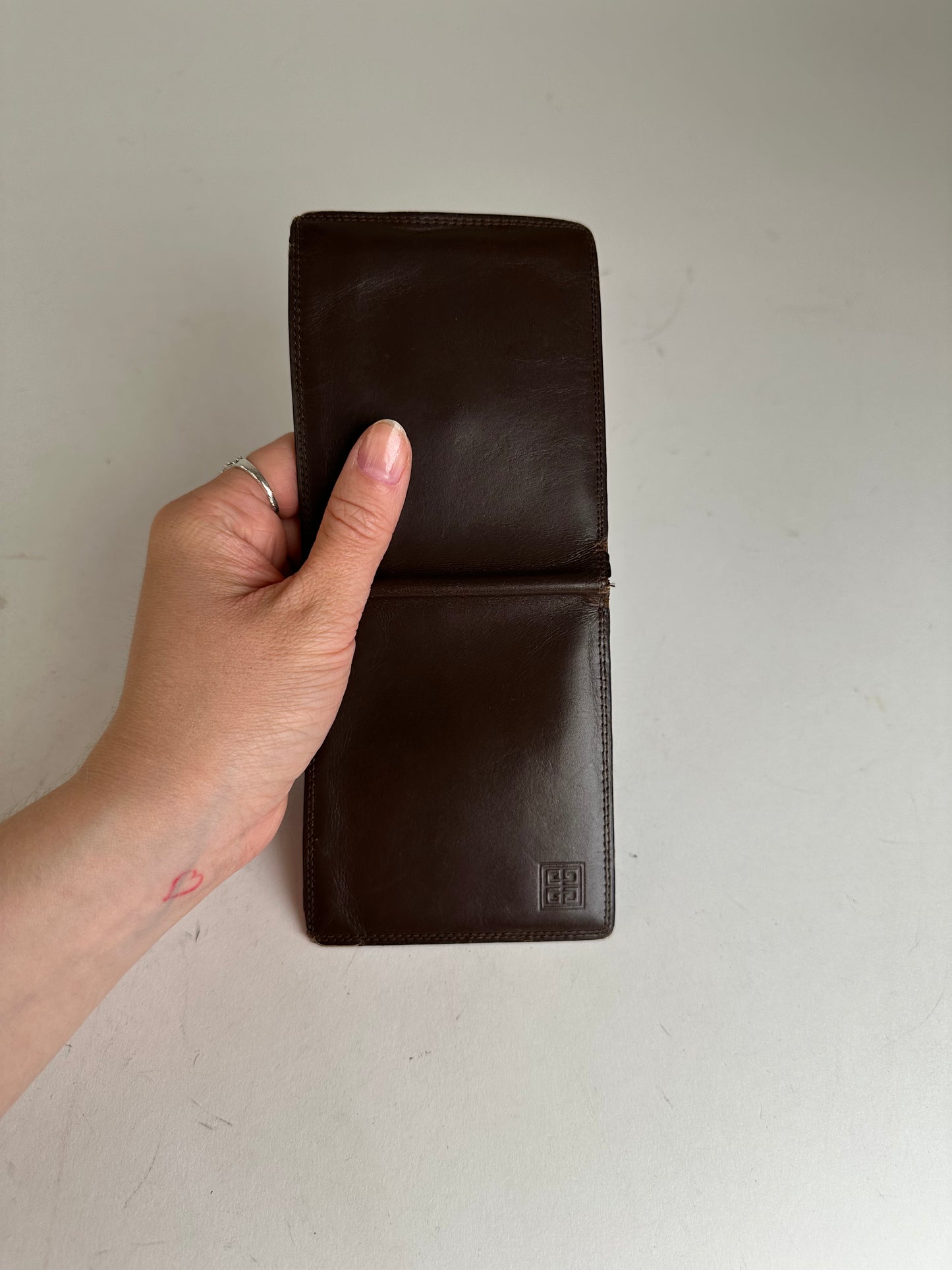 Vintage Givenchy Bifold Leather Bifold Wallet Dark Brown