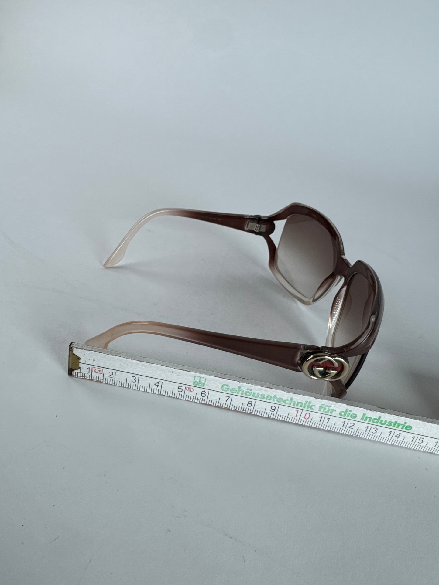 Vintage Gucci Oversized Sunglasses Black Beige