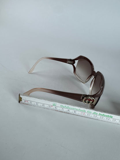 Vintage Gucci Oversized Sunglasses Black Beige