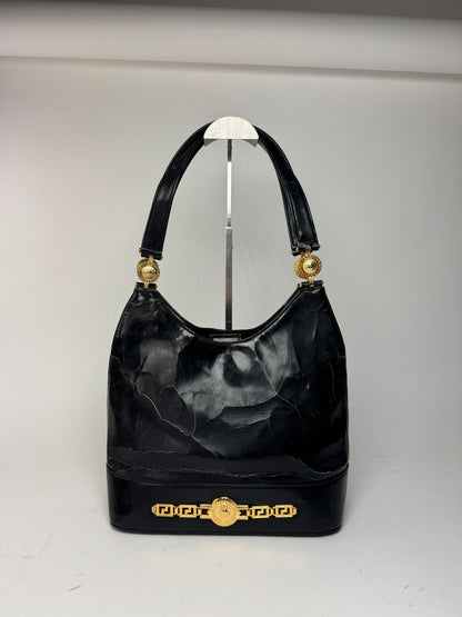 Sac vintage en cuir Versace noir