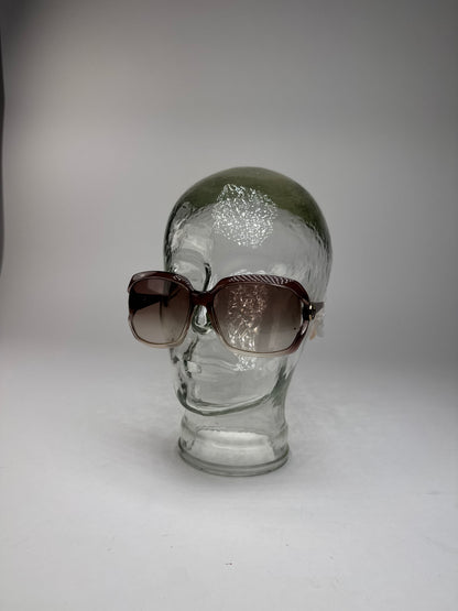 Vintage Gucci Oversized Sunglasses Black Beige