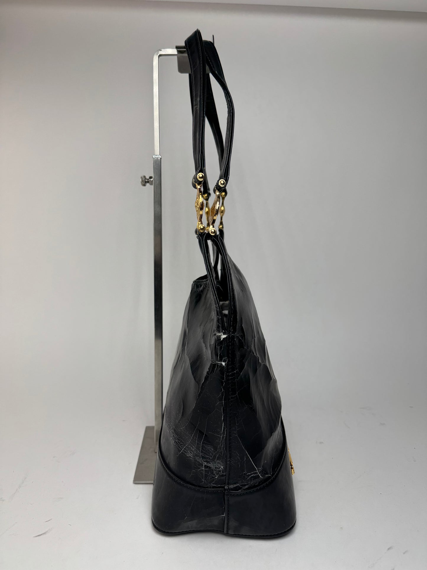 Sac vintage en cuir Versace noir